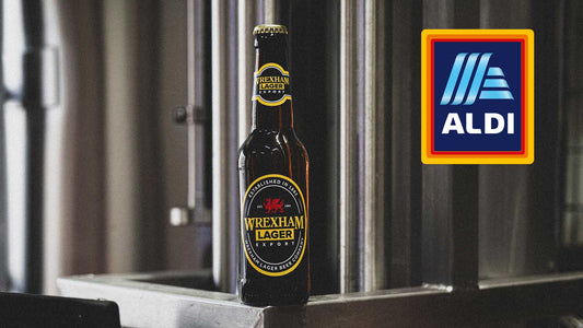 Wrexham Export in front of the Aldi logo