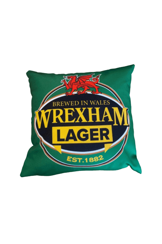 Wrexham Lager green pillow