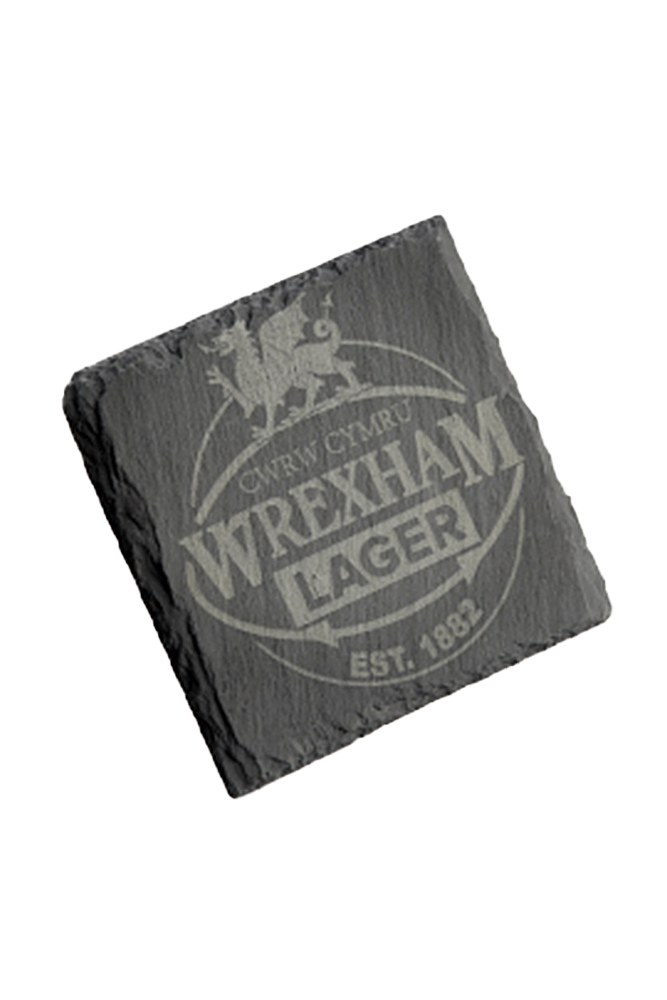 Wrexham Lager Slate coaster (square)